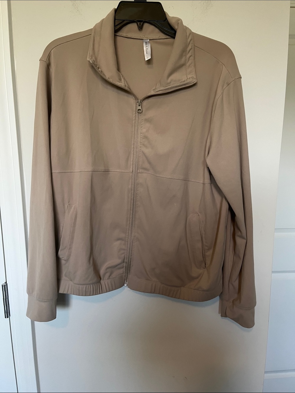 Women's Lightweight Zip Bomber Jacket - Taupe